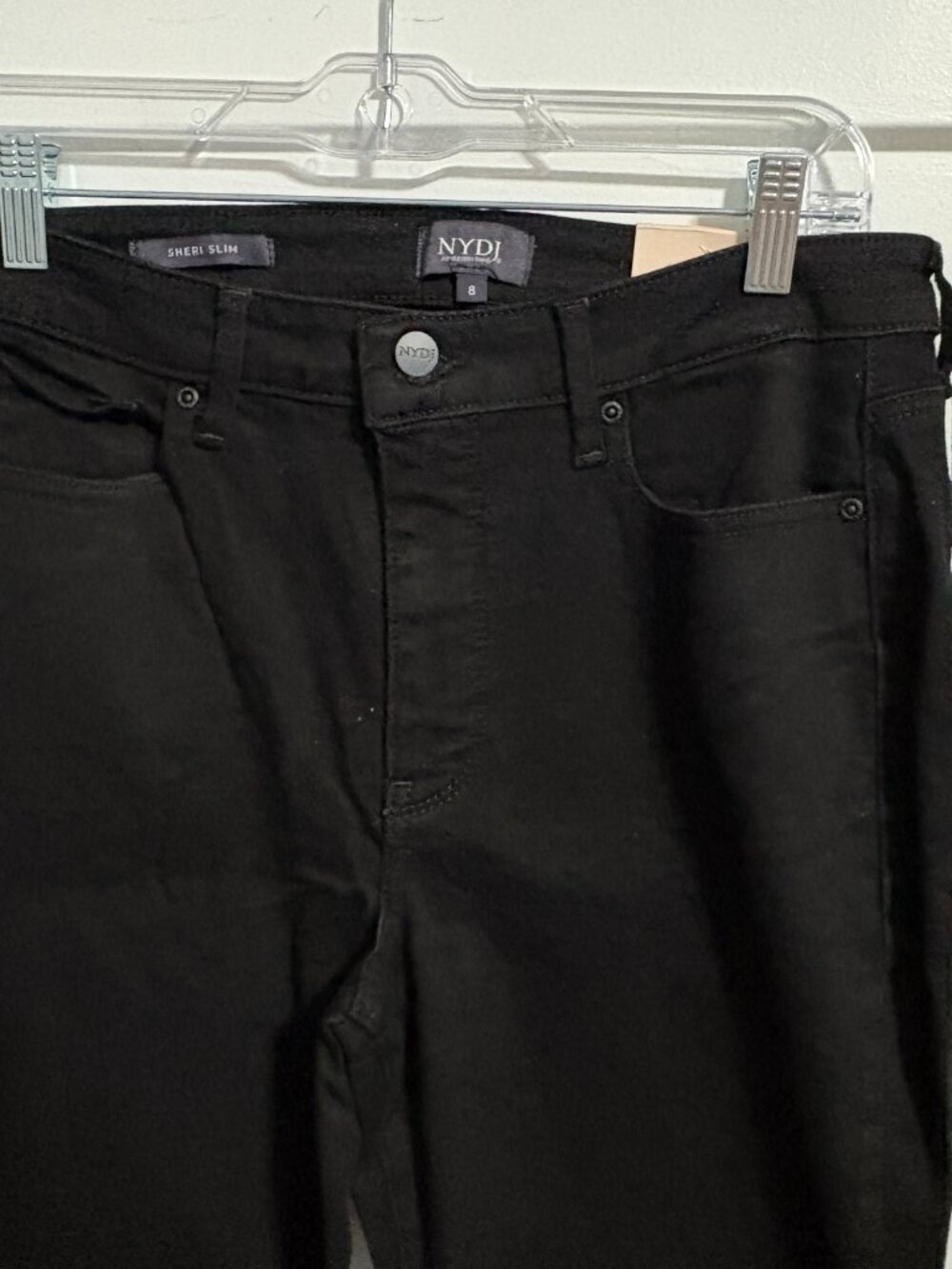 NYDJ Not Your Daughters Jeans Black HR Sheri SLim Staight  sz 8 30" inseam NWT - Picture 4 of 4